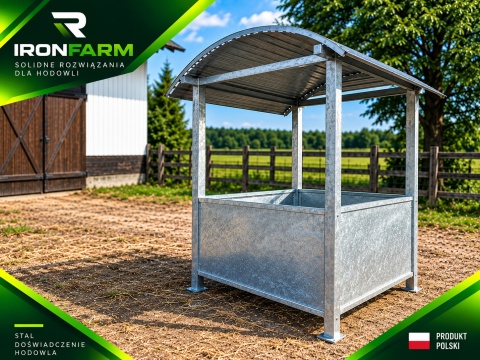 Paśnik dla koni na belę siana 200x200x270 cm z dachem – OCYNKOWANE