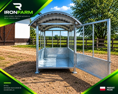 Paśnik dla koni na belę siana 200x200x270 cm z dachem – OCYNKOWANE