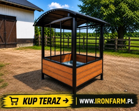 Paśnik dla koni na belę siana 200x200x270 cm z dachem – deski kompozytowe