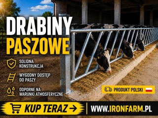 Drabina paszowa dla bydła skośna / prosta – stal czarna – 1 mb